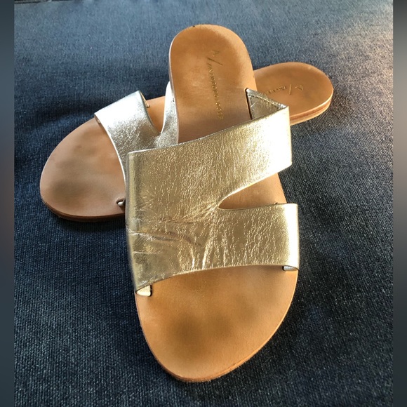 Anthropologie Classic Metallic Slide Sandals size 7 - Picture 7 of 8
